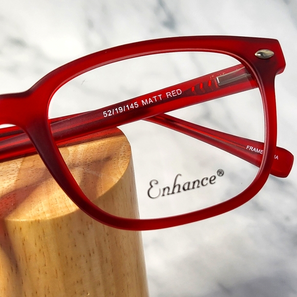 NEW Rx'able Eyeglass Frame, Matte RED glasses, full rim lightweight 52-19-145 - Picture 2 of 7